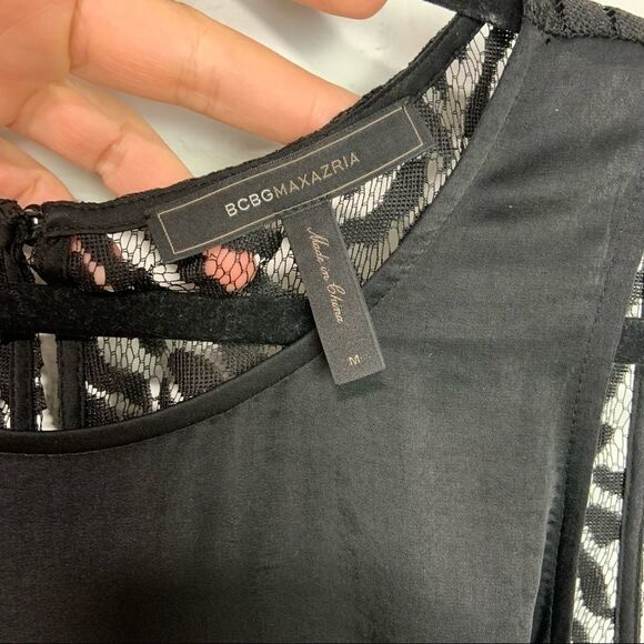 BCBGMaxAzria Black Liam Jumpsuit, Open Lace Back, Drawstring Waist Size M J14 - Picture 7 of 10